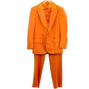 Bright Orange 5-Piece Tuxedo Suit Medium | Statement Dopamine Prom Wedding Party